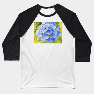 Blue Hydrangea in Watercolor Baseball T-Shirt